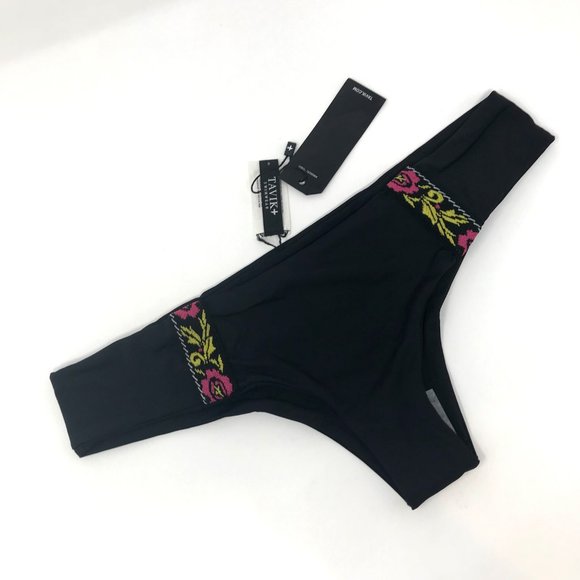 TAVIK Bouquet Black Bikini Bottom👙Sz S - Picture 4 of 7